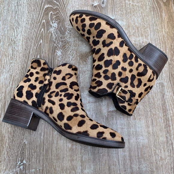 cole haan leopard ankle boots